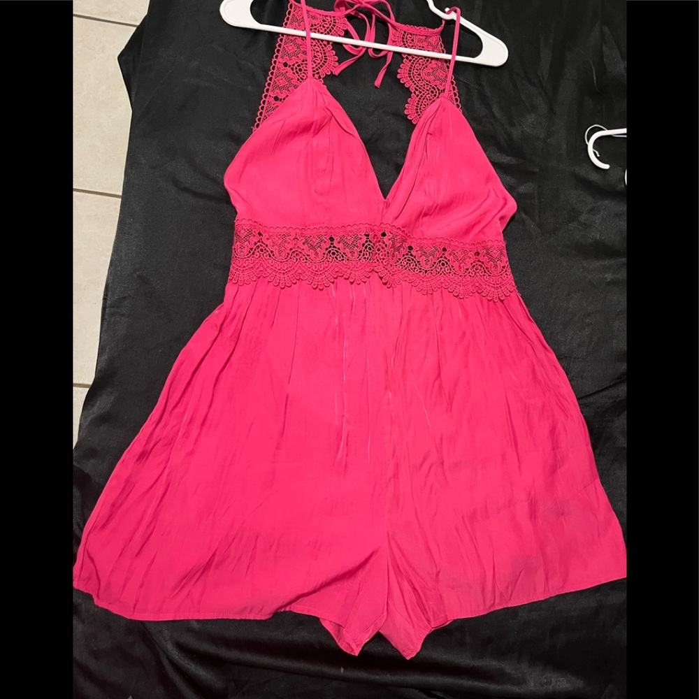 NWOT HOT PINK ROMPER